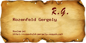 Rozenfeld Gergely névjegykártya